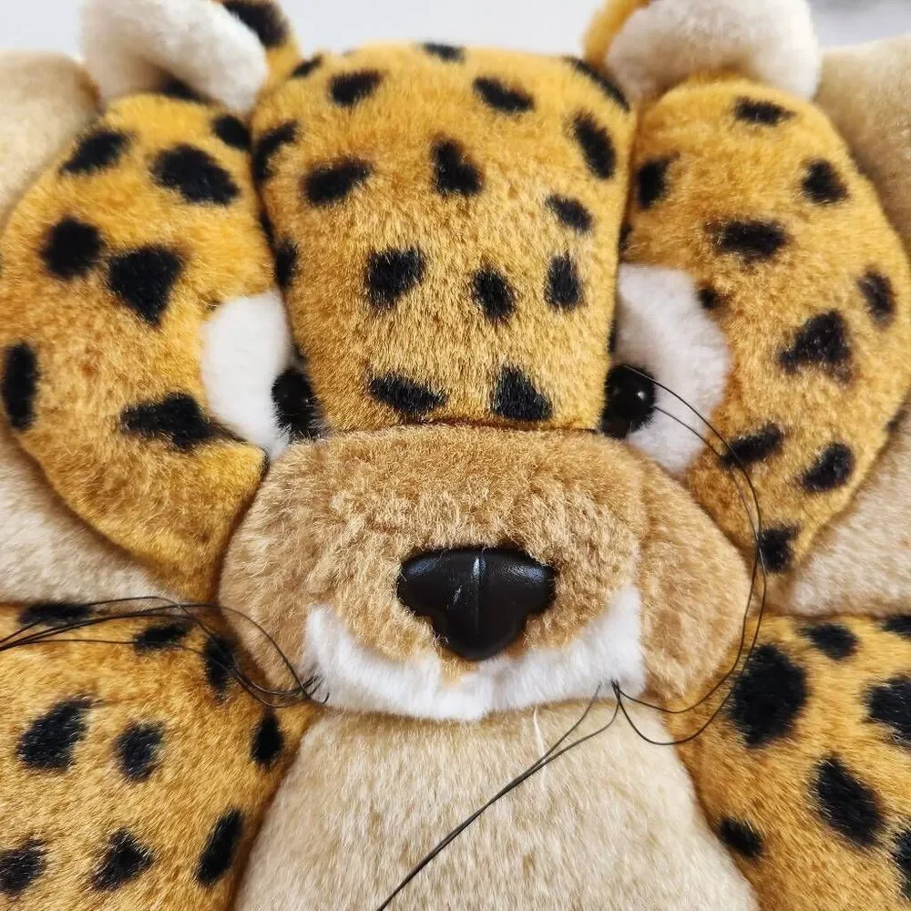 Vintage pair of t.w.i.e cheetah cub pillows 1998 Angel Toy Corp. 3D leopard anim